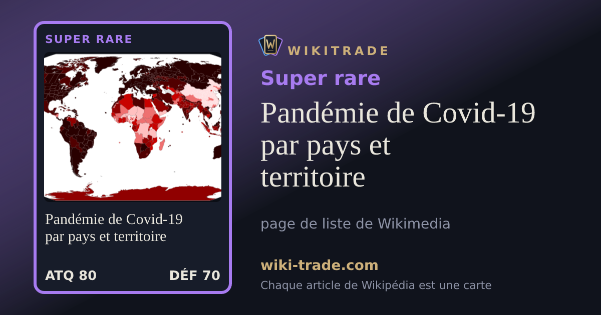 Pandémie de Covid-19 par pays et territoire — carte Super rare