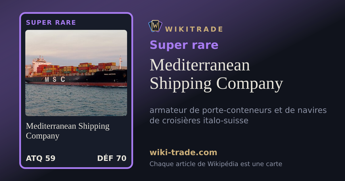 Mediterranean Shipping Company — carte Super rare