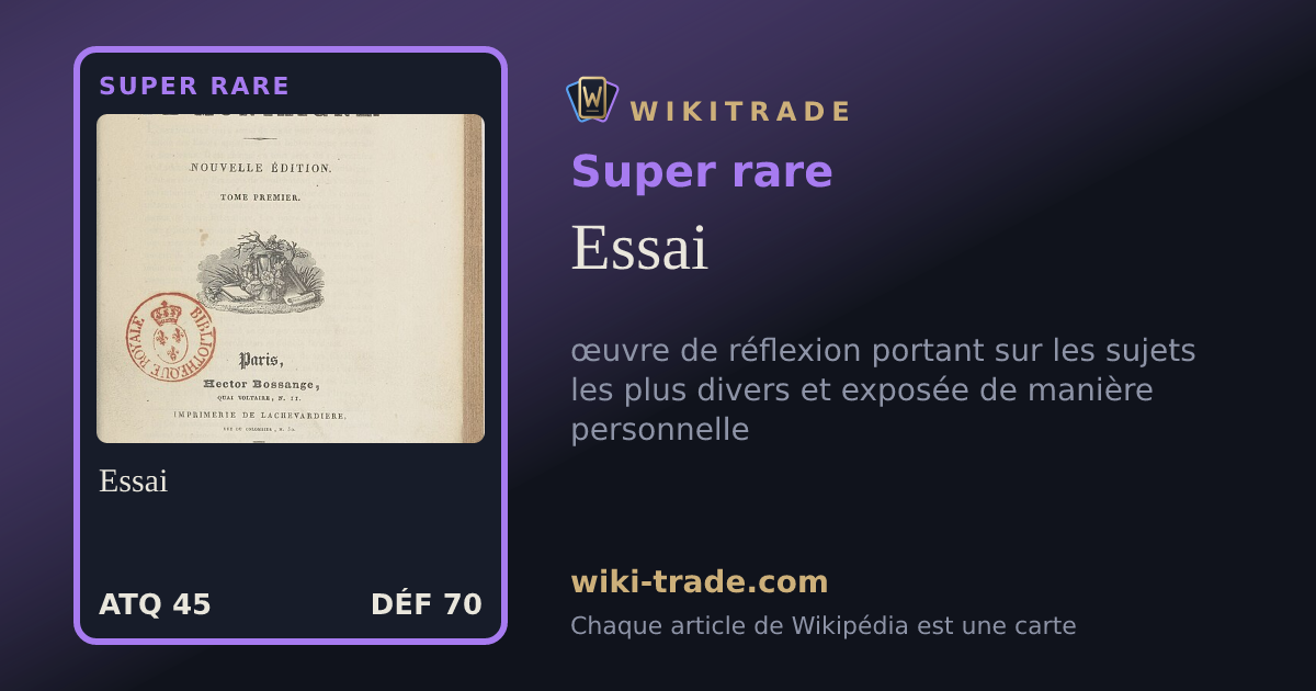 Essai — carte Super rare