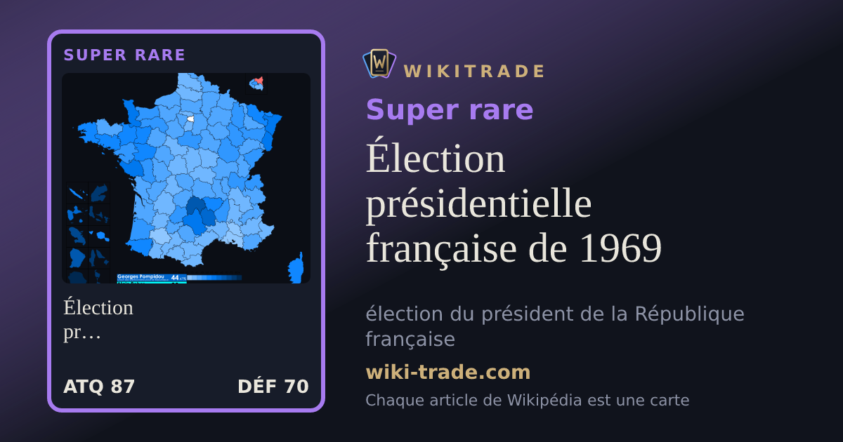 Élection présidentielle française de 1969 — carte Super rare