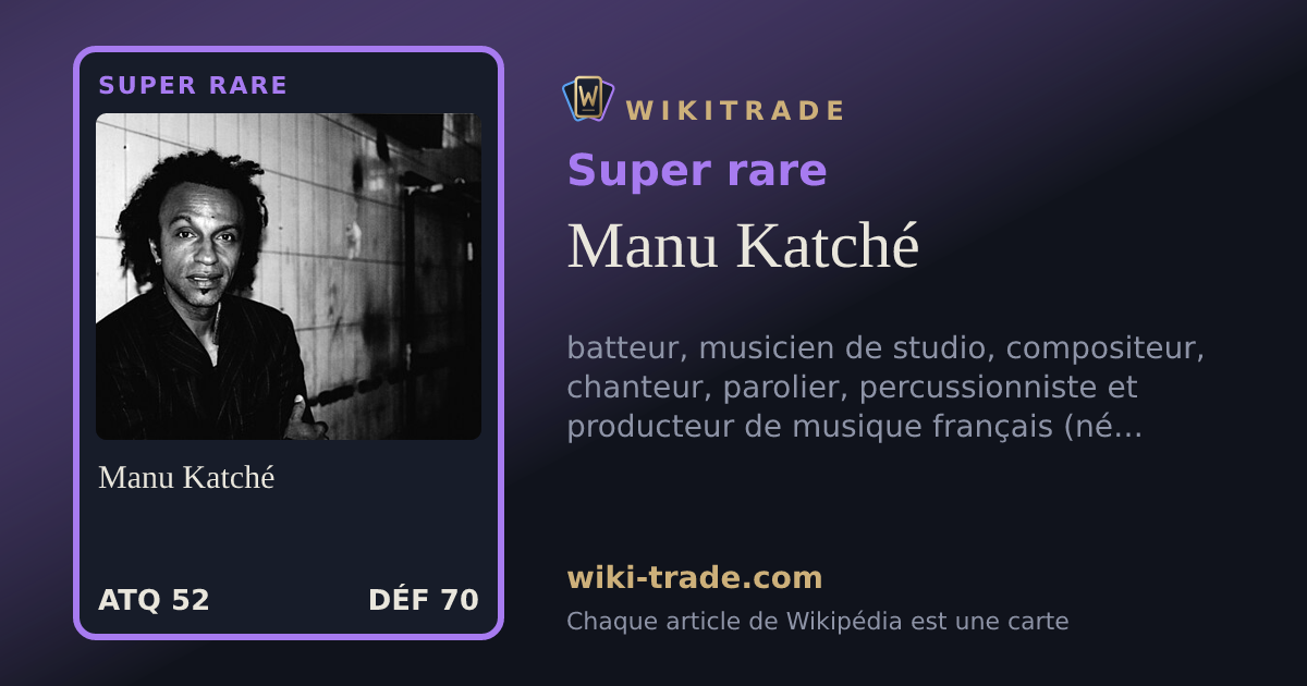 Manu Katché — carte Super rare