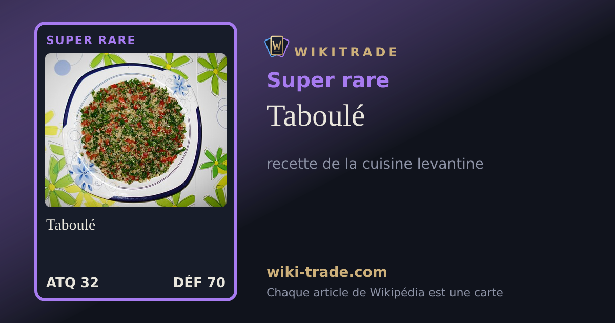 Taboulé — carte Super rare