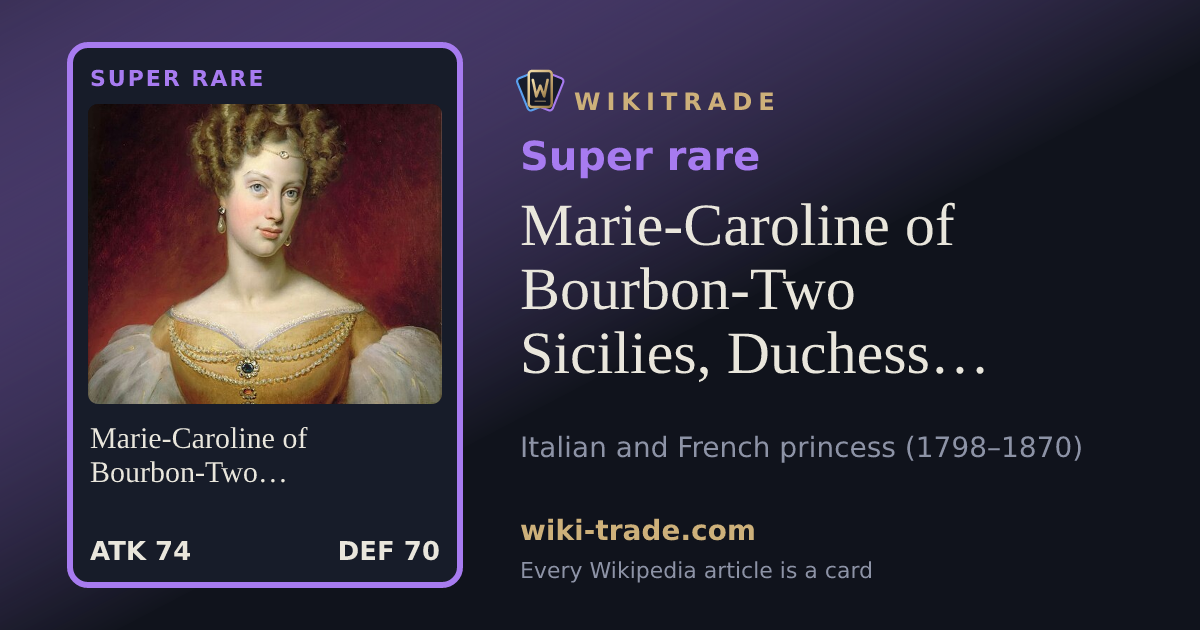 Marie-Caroline of Bourbon-Two Sicilies, Duchess of Berry — Super rare card