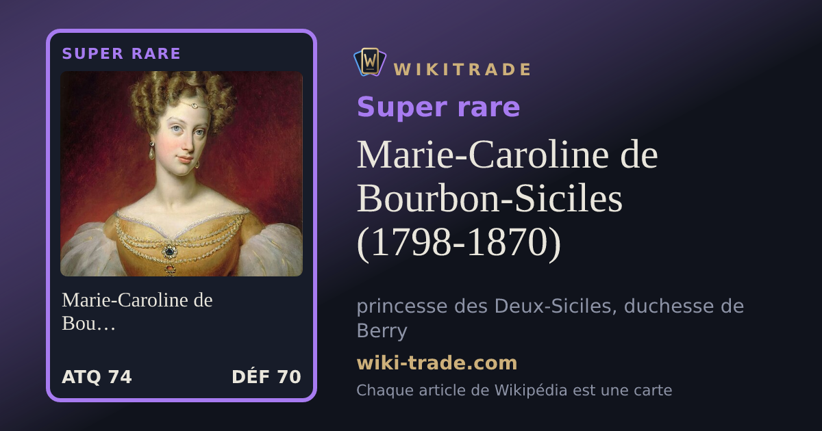 Marie-Caroline de Bourbon-Siciles (1798-1870) — carte Super rare