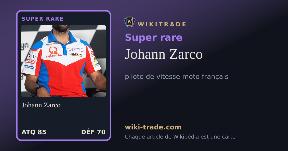Johann Zarco — carte Super rare