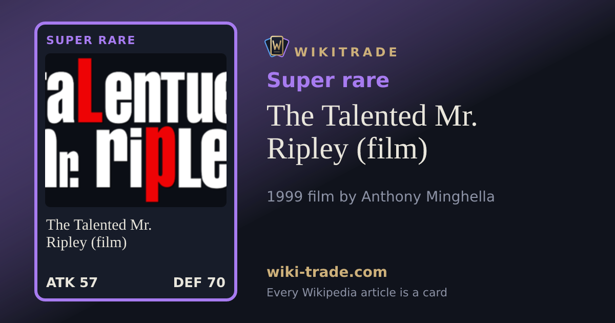 The Talented Mr. Ripley (film) — Super rare card