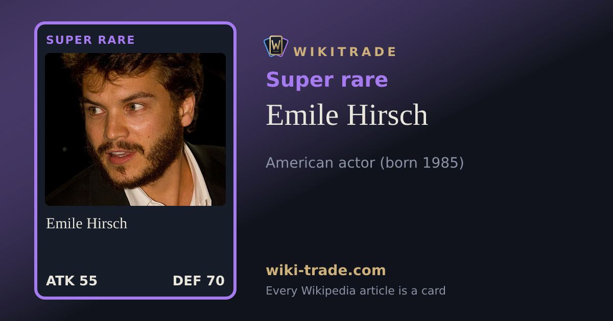 Emile Hirsch — Super rare card