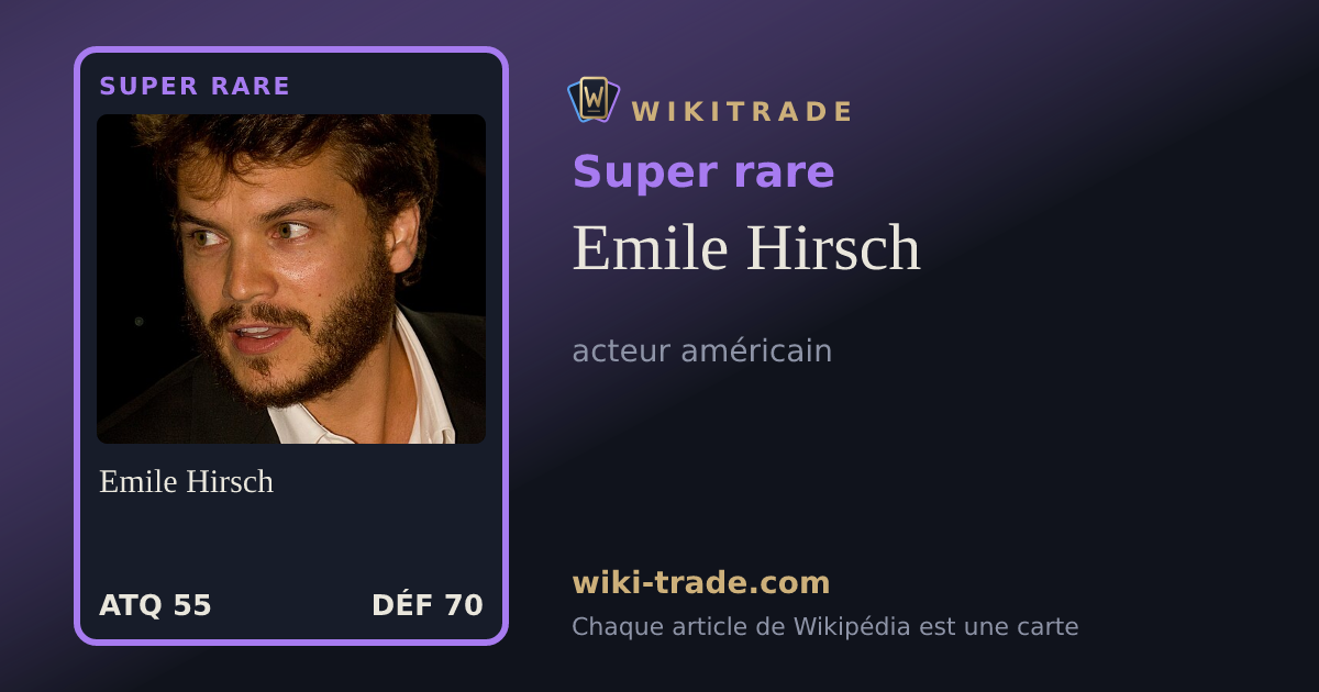 Emile Hirsch — carte Super rare