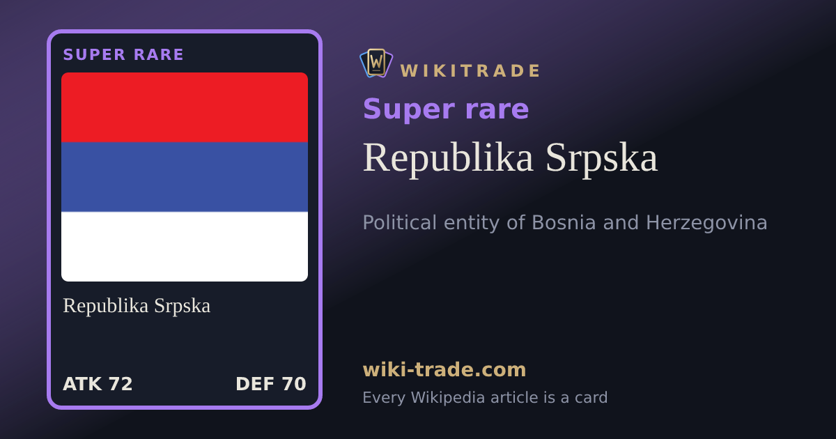 Republika Srpska — Super rare card