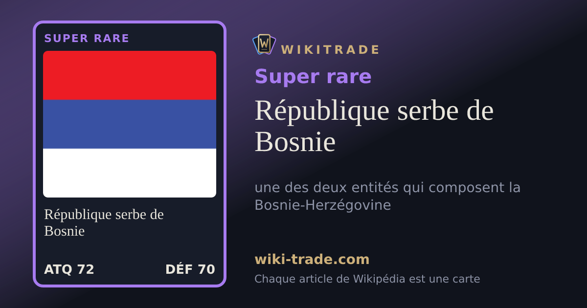 République serbe de Bosnie — carte Super rare