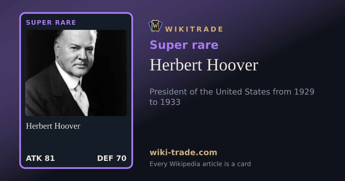 Herbert Hoover — Super rare card