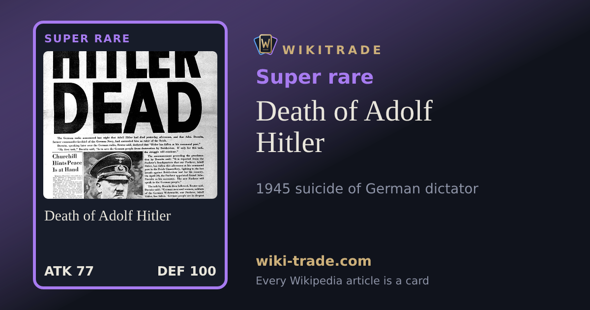 Death of Adolf Hitler — Super rare card