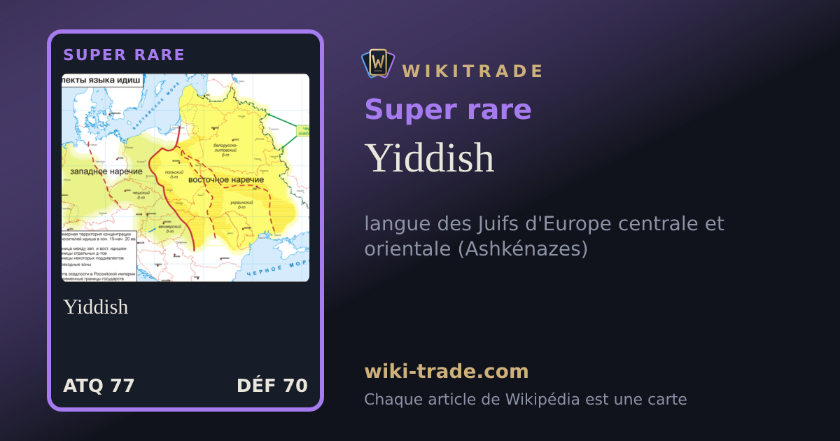 Yiddish — carte Super rare