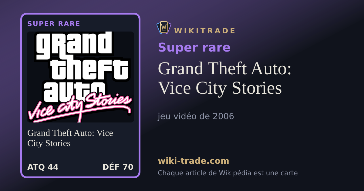 Grand Theft Auto: Vice City Stories — carte Super rare