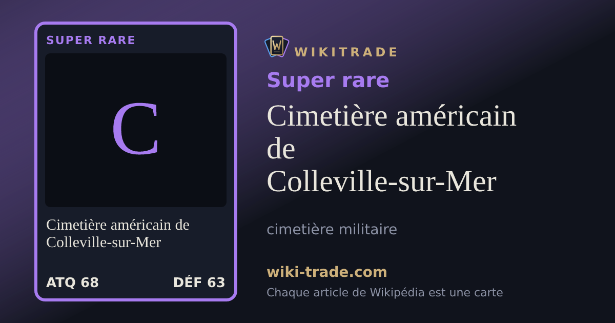Cimetière américain de Colleville-sur-Mer — carte Super rare