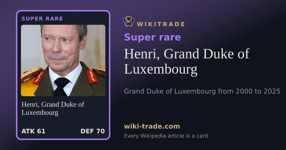 Henri, Grand Duke of Luxembourg — Super rare card