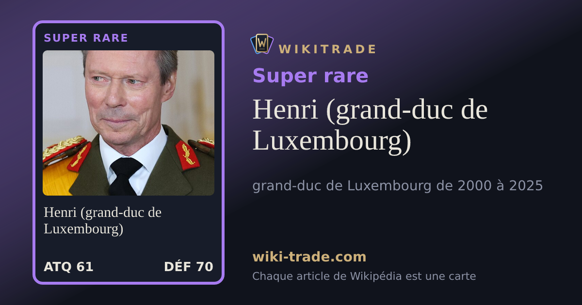 Henri (grand-duc de Luxembourg) — carte Super rare