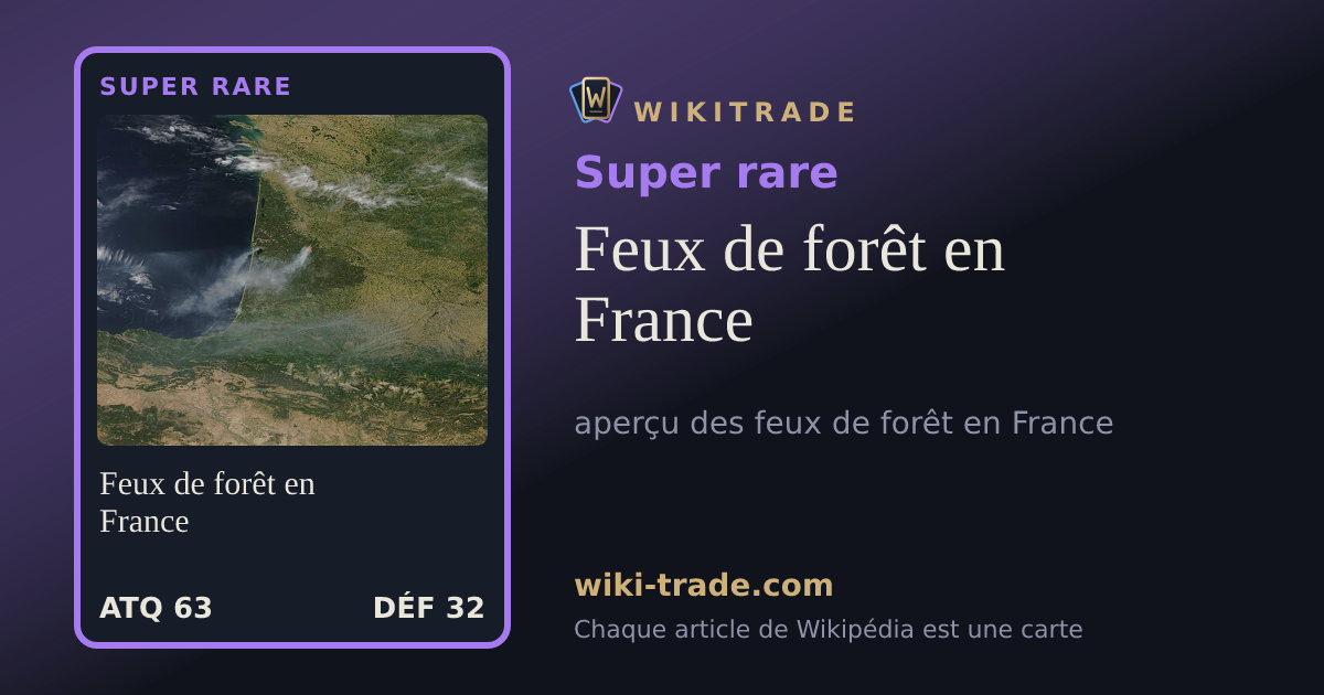 Feux de forêt en France — carte Super rare