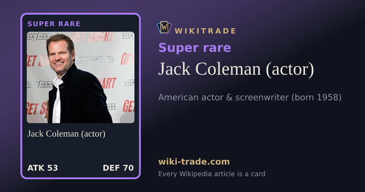 Jack Coleman (actor) — Super rare card