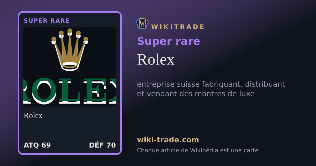Rolex — carte Super rare