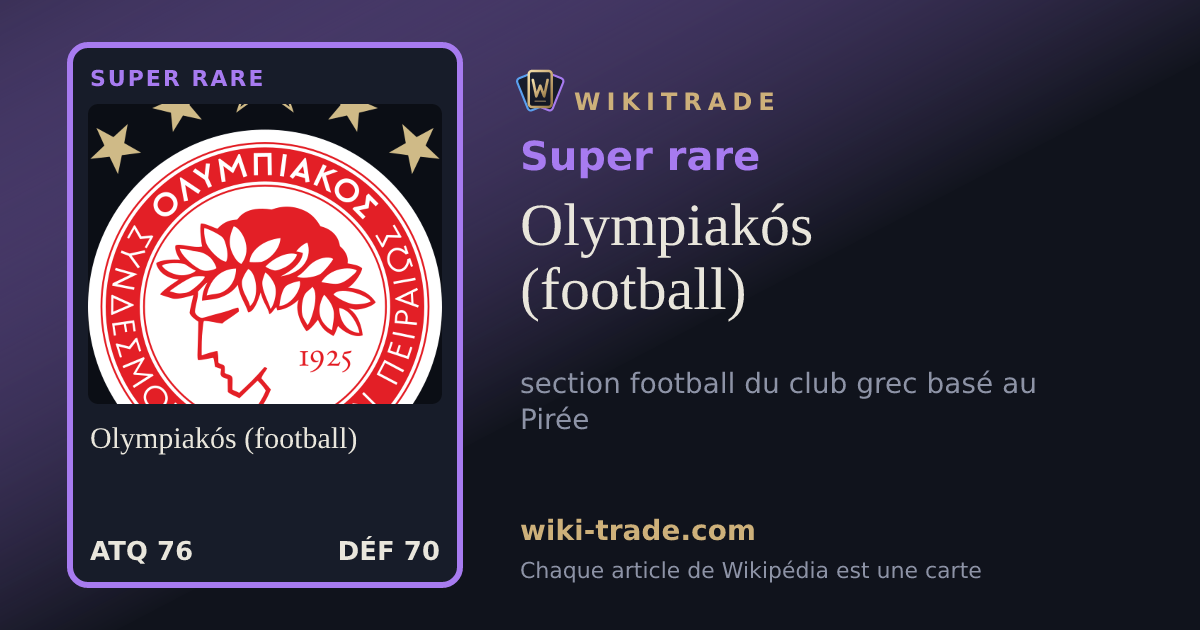 Olympiakós (football) — carte Super rare