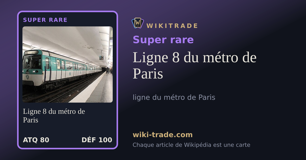 Ligne 8 du métro de Paris — carte Super rare