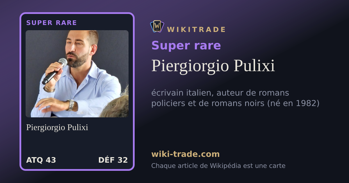 Piergiorgio Pulixi — carte Super rare