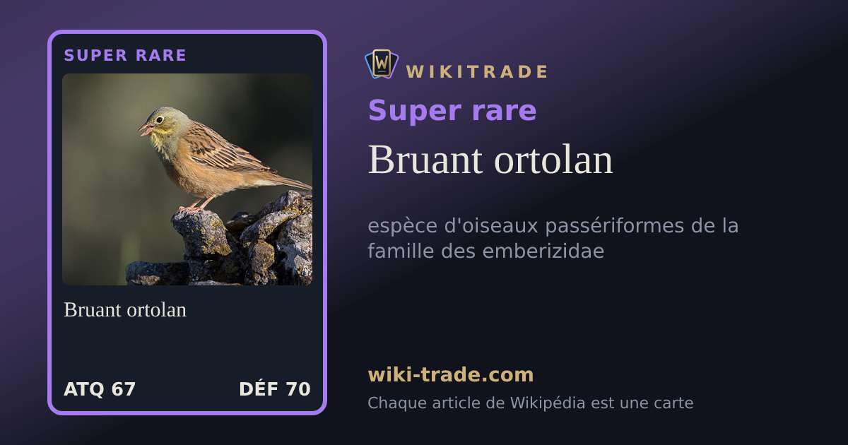 Bruant ortolan — carte Super rare