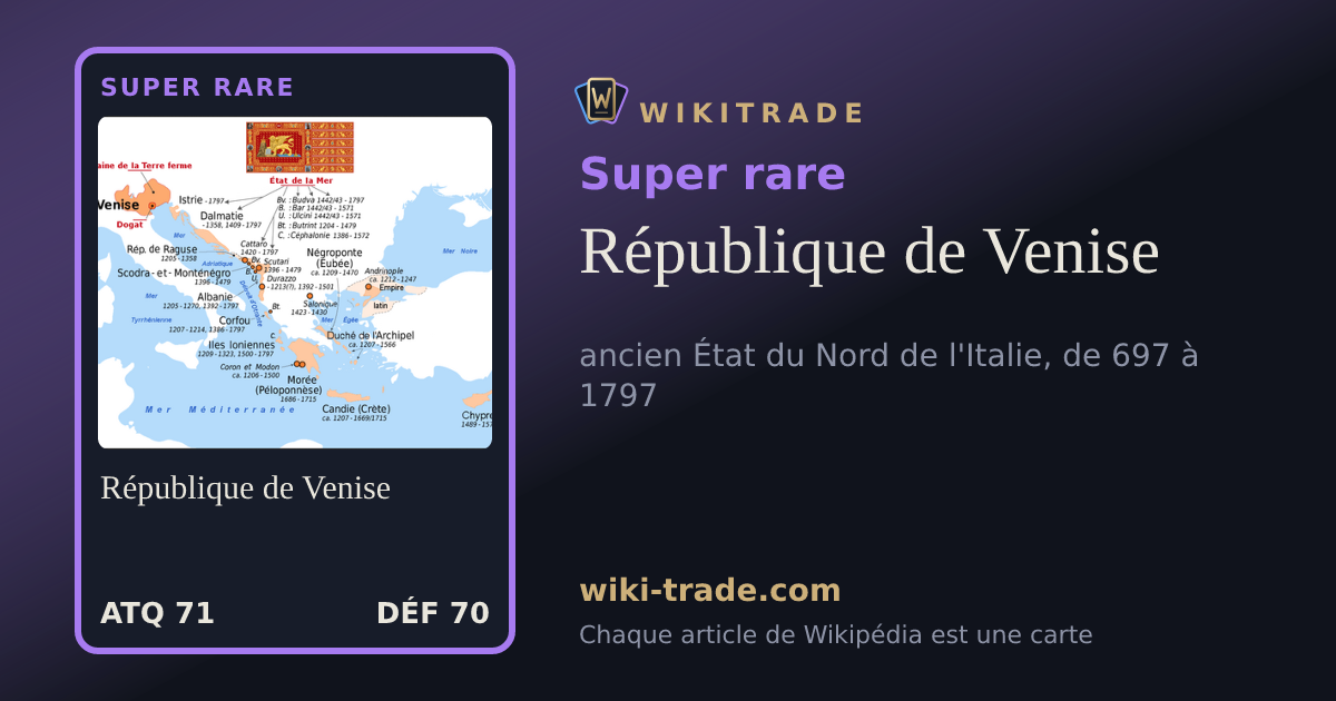 République de Venise — carte Super rare