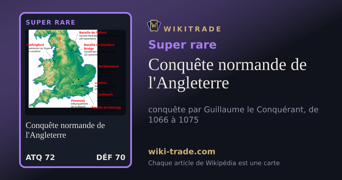 Conquête normande de l'Angleterre — carte Super rare