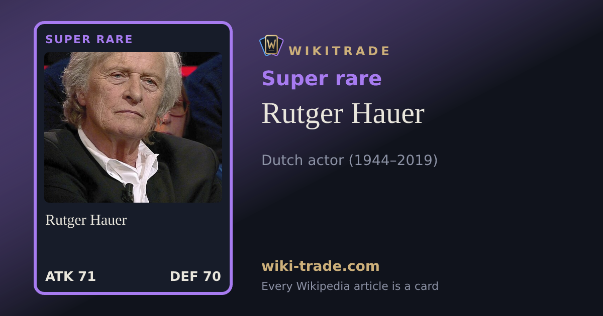 Rutger Hauer — Super rare card
