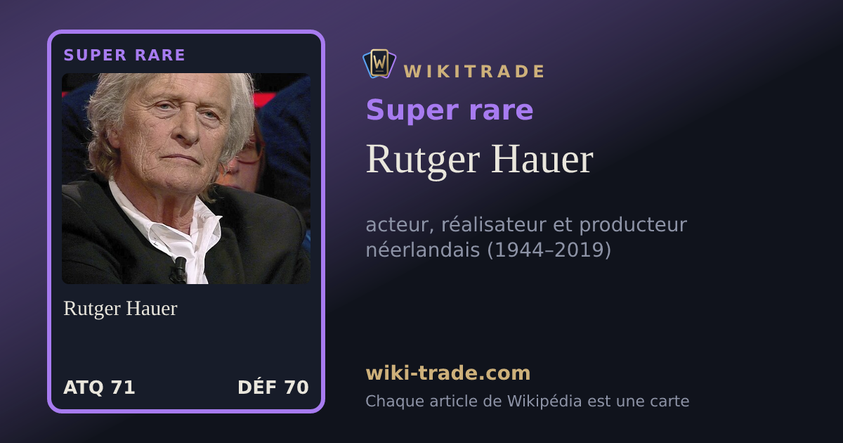 Rutger Hauer — carte Super rare