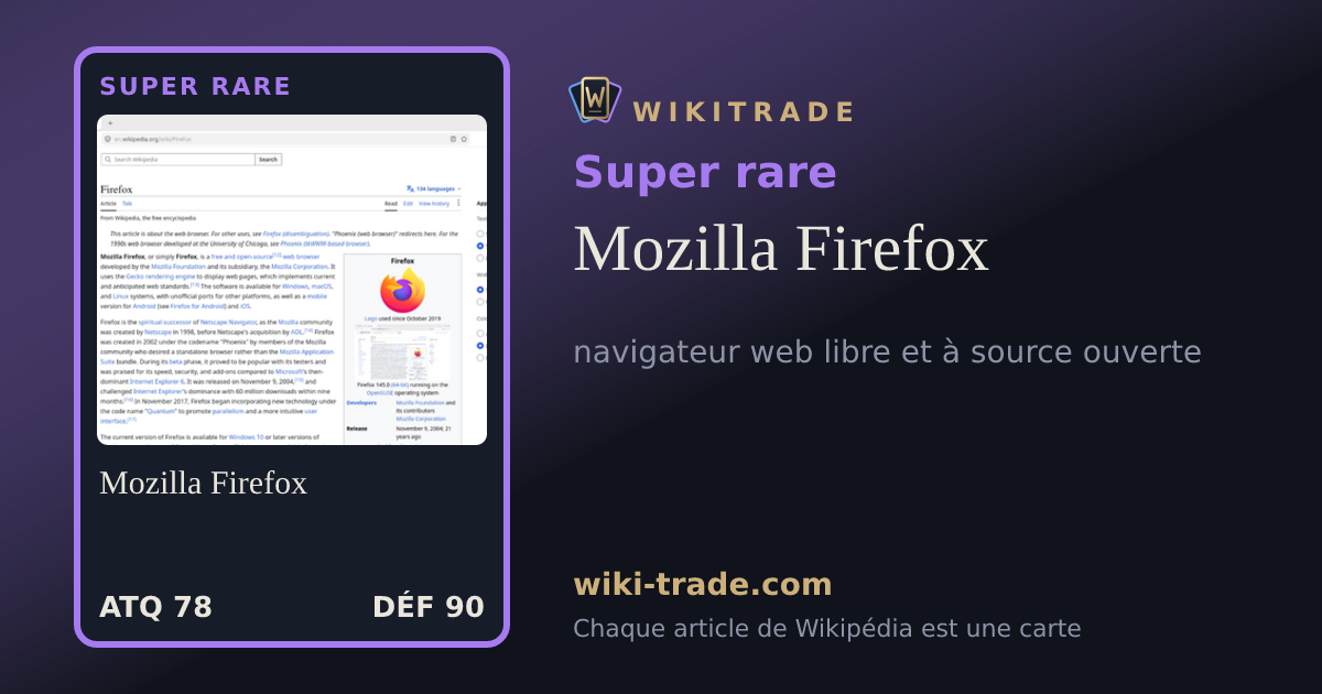 Mozilla Firefox — carte Super rare