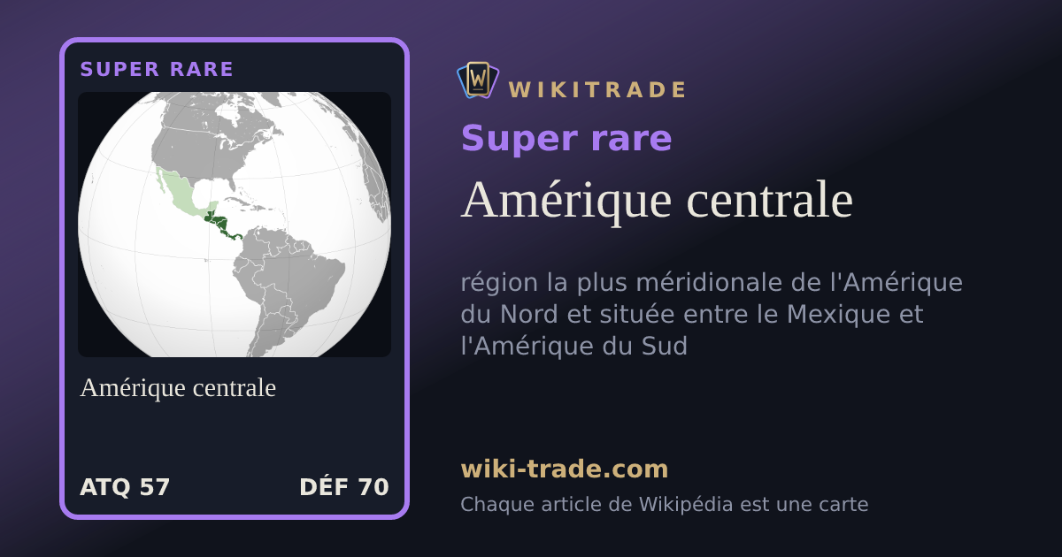 Amérique centrale — carte Super rare