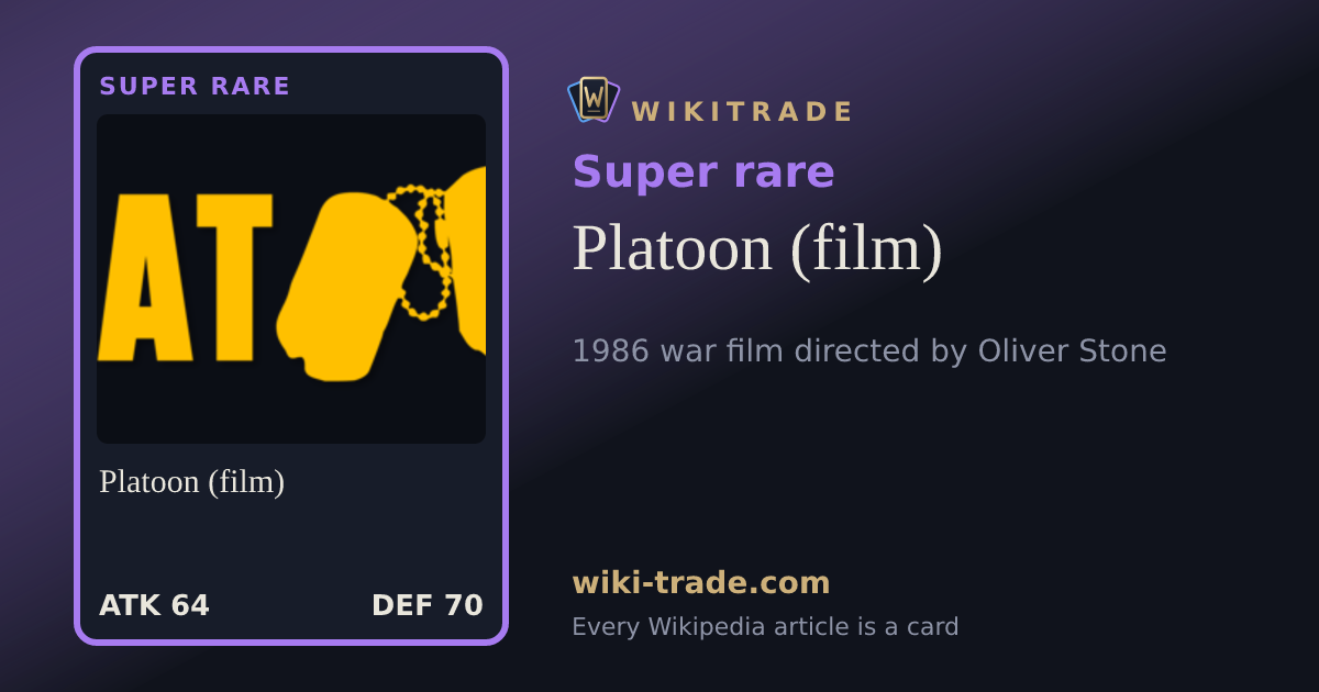 Platoon (film) — Super rare card