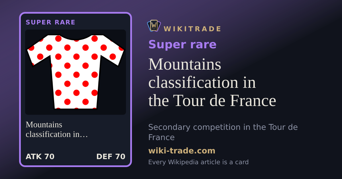 Mountains classification in the Tour de France — Super rare card