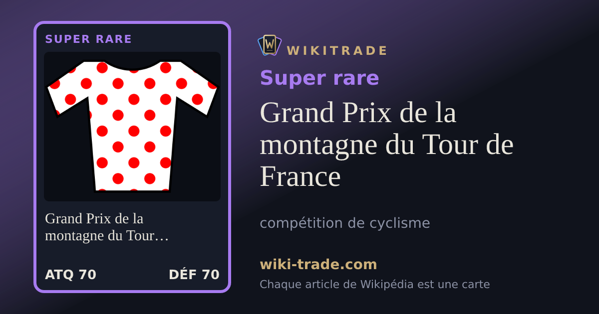 Grand Prix de la montagne du Tour de France — carte Super rare