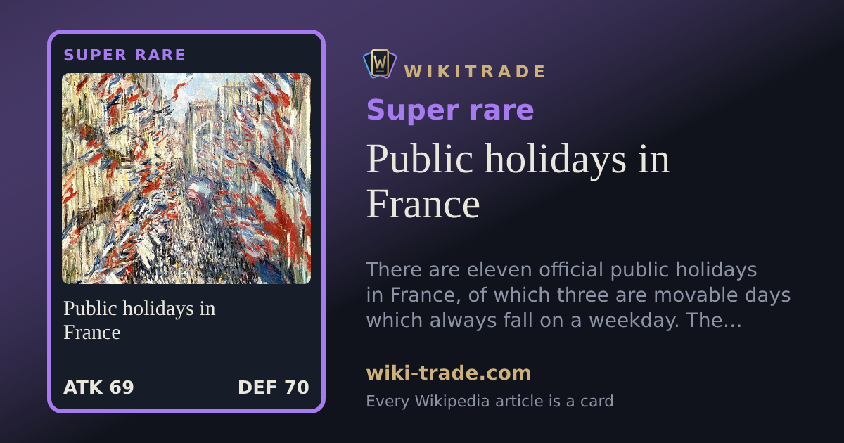 Public holidays in France — Super rare card