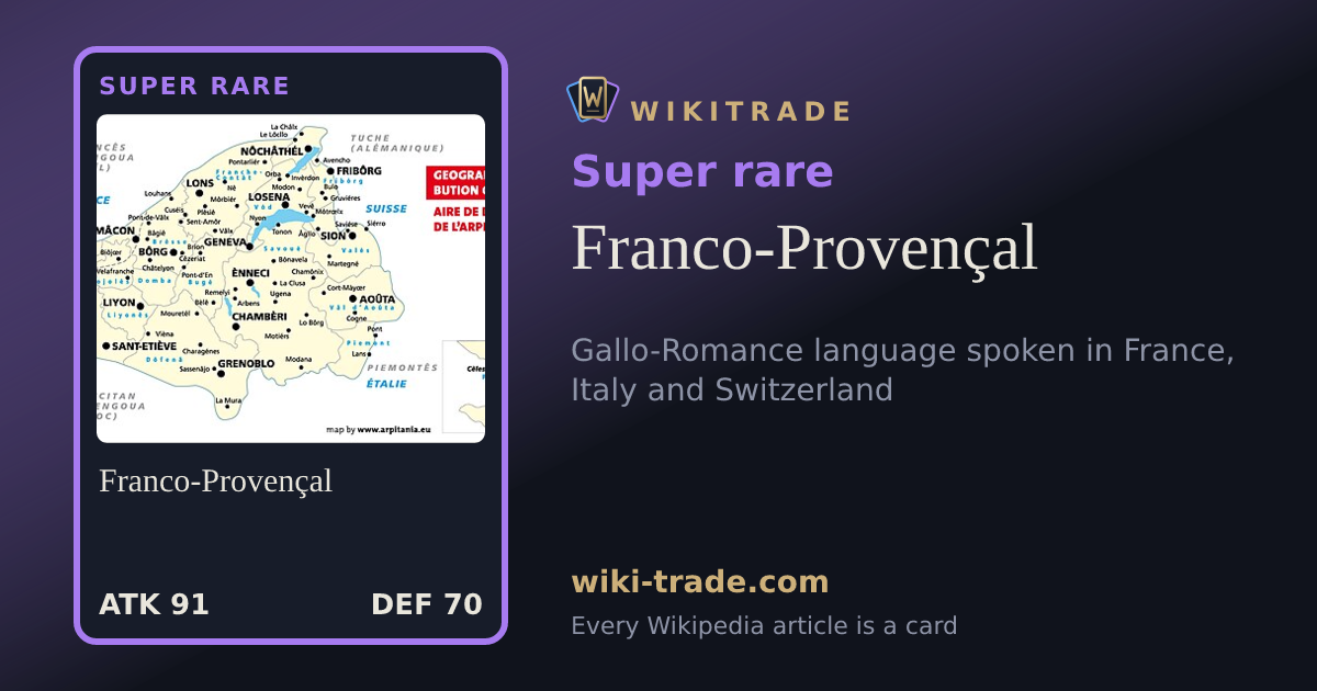 Franco-Provençal — Super rare card