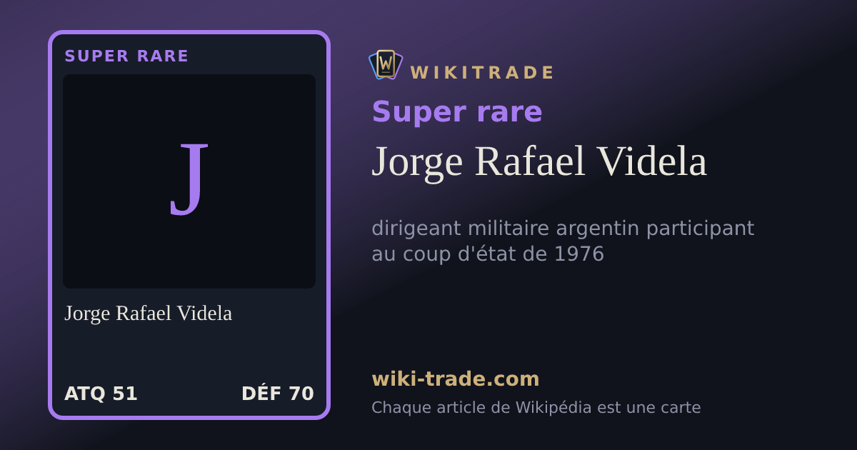 Jorge Rafael Videla — carte Super rare