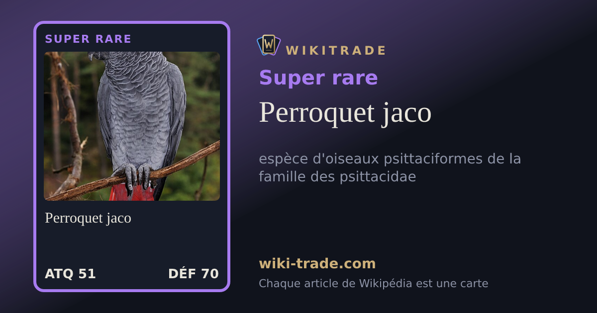 Perroquet jaco — carte Super rare