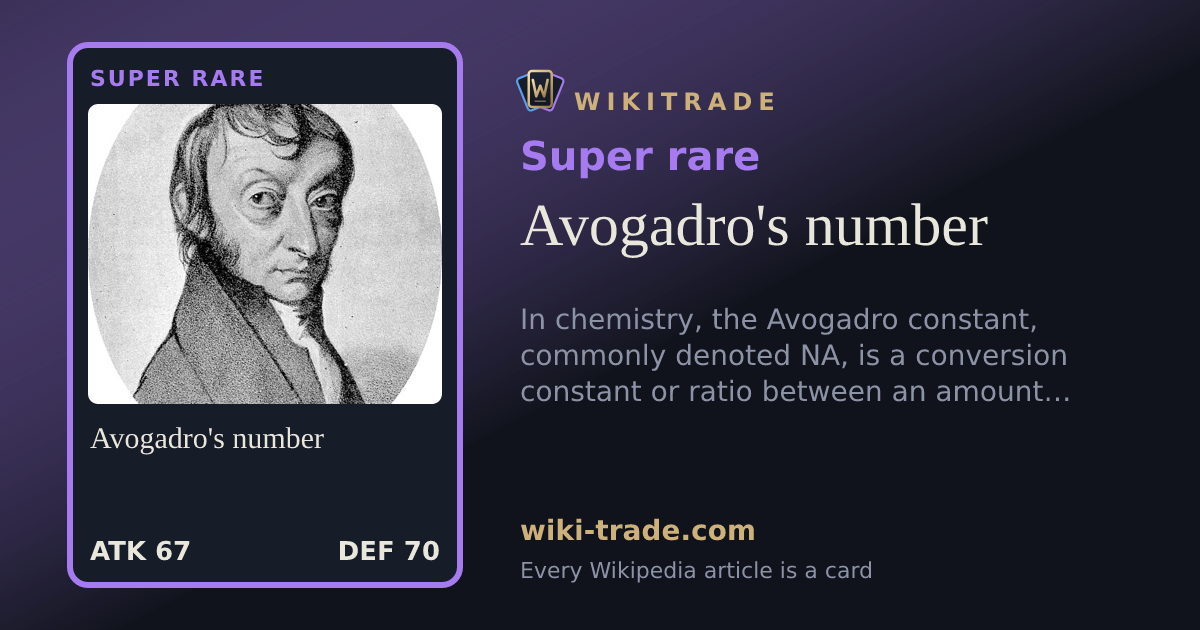 Avogadro's number — Super rare card