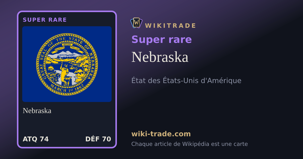 Nebraska — carte Super rare