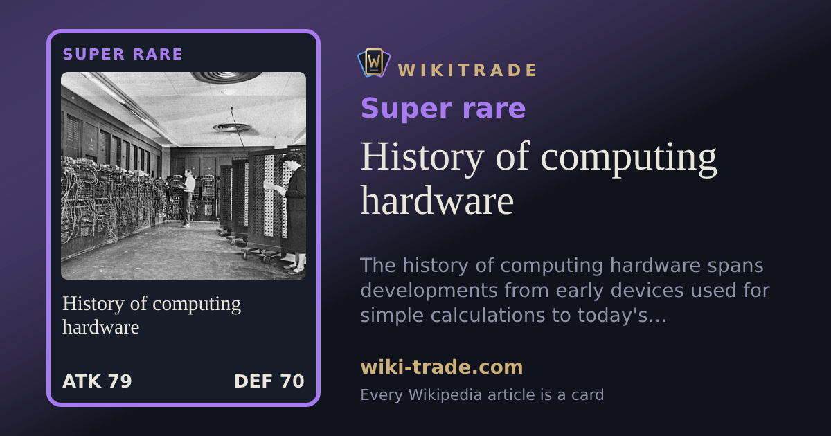 History of computing hardware — Super rare card