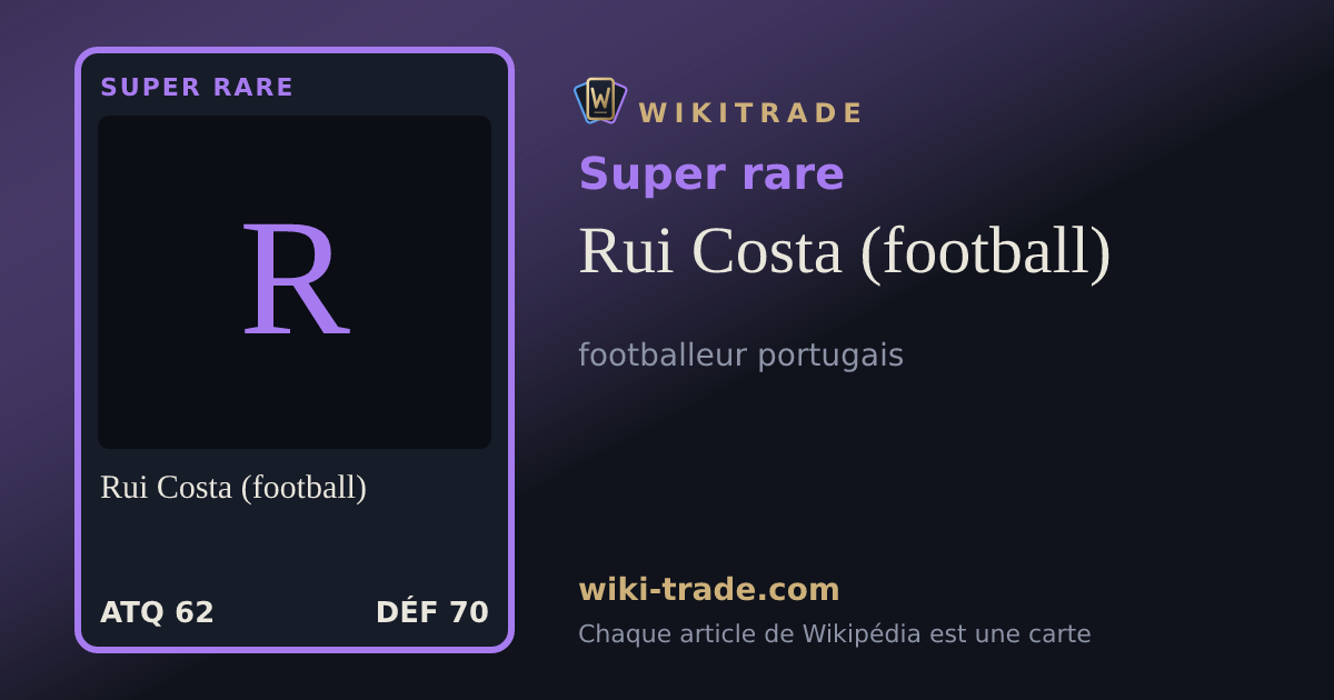Rui Costa (football) — carte Super rare