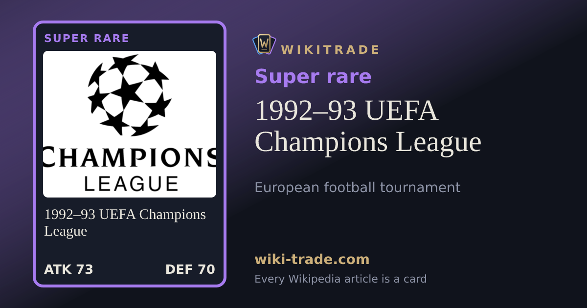 1992–93 UEFA Champions League — Super rare card