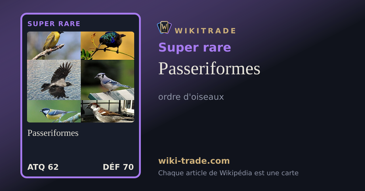 Passeriformes — carte Super rare