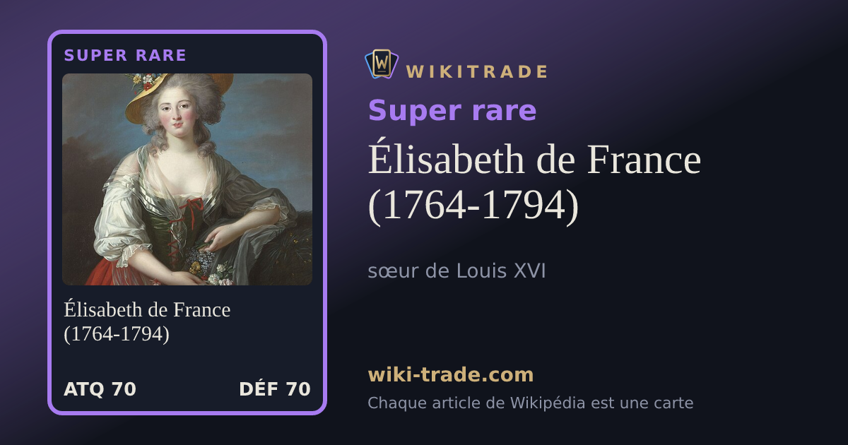 Élisabeth de France (1764-1794) — carte Super rare