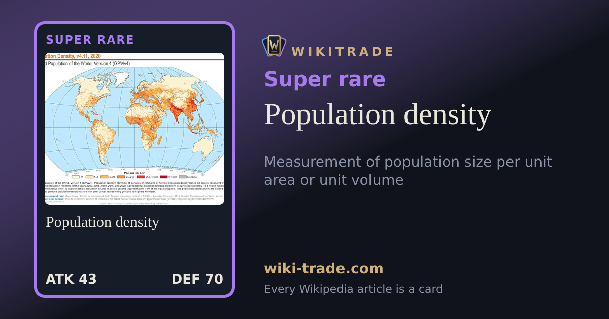 Population density — Super rare card