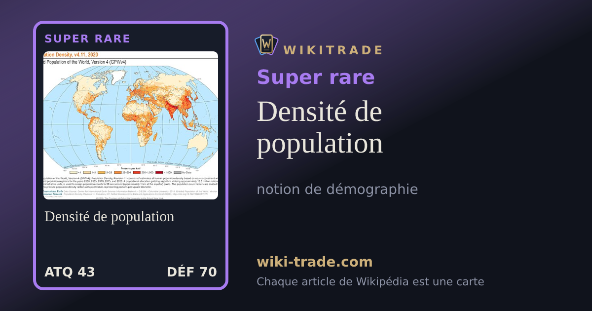 Densité de population — carte Super rare